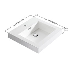 Dowell 18-1/4" Bathroom Topmount Resin Basin with Overflow - One 13-1/2" Sink, 4-3/8" Deep - 000 1818BP Series