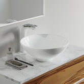Dowell 16" Bathroom Round Ceramic Vessel Sink - 6-1/4" Deep - 000 1616 Series