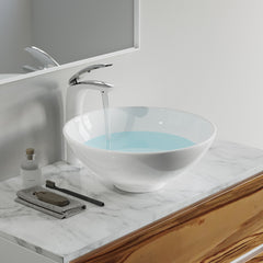 Dowell 16" Bathroom Round Ceramic Vessel Sink - 6-1/4" Deep - 000 1616 Series