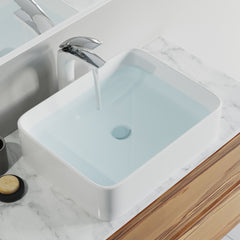 Dowell 19" Bathroom Rectangle Ceramic Vessel Sink - 5-1/8" Deep - 000 1915 Series