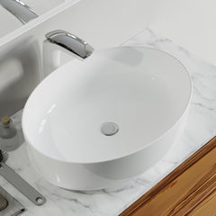 Dowell 20" Bathroom Oval Ceramic Vessel Sink - 5-7/8" Deep - 000 2015 Series