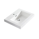 Dowell 21" Bathroom Sink - Single Bowl Resin Basin, Rectangular Drop In with Overflow, White - 000 2118BP Series