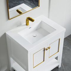 Dowell 30-3/4" Bathroom Topmount Resin Basin with Overflow - One 19-5/8" Sink, 4-3/4" Deep - 000 3122BP Series