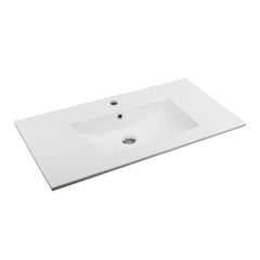 Dowell 36" Ceramic Topmount Bathroom Basin with Overflow - 000 3618B Series - White
