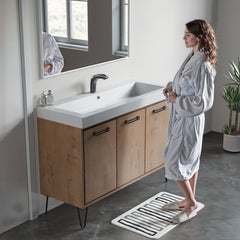 Dowell 47-5/8" Bathroom Topmount Resin Basin with Overflow - One 41-3/8" Sink, 4-1/2" Deep - 000 4818BP-RS Series