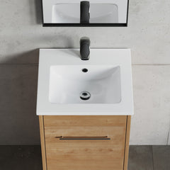 Dowell 18" Bathroom Ceramic Topmount Basin with Overflow - 4-7/16" Deep - 000 1816B Series