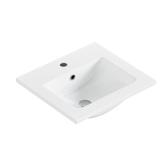 Dowell 18" Bathroom Ceramic Topmount Basin with Overflow - 4-7/16" Deep - 000 1816B Series