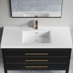 Dowell 48-7/8" Bathroom Topmount Resin Basin with Overflow - One 19-5/8" Sink, 4-3/4" Deep - 000 4922BPS Series