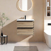 Dowell 24" Vanity with Sink, Modern Vanity Bathroom with 2 Extra Big Drawers, Wall Mounted Floating - 003 Series