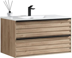 Dowell 36" Vanity with Sink, Modern Vanity Bathroom with 2 Extra Big Drawers, Wall Mounted Floating - 003 Series