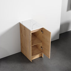 Dowell 12" Unassembled Freestanding Bathroom Side/Bridge Cabinet Kit with Sintered Stone Top - 012 Series - Oak Natural