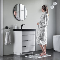 Dowell 23-5/8" Round Wall Mirror for Bath/Living Room/Hallway - Aluminum Frame - 5004 Series