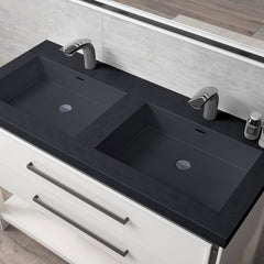 Dowell 48" Freestanding Black Bathroom Vanity with Double Basin - One/Two Soft-Close Drawers and One/Two Open Shelves - 028 Series
