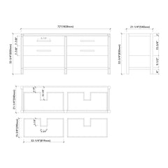 Dowell 72" Freestanding White Bathroom Vanity with Double Basin - One/Two Soft-Close Drawers and One/Two Open Shelves - 028 Series