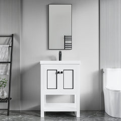 Dowell 24" Freestanding Bathroom Vanity with Single Basin - Two Soft-Close Doors, One Shelf - 036 24 Series