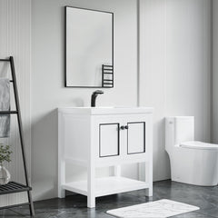 Dowell 30" Freestanding Bathroom Vanity with Single Basin - Two Soft-Close Doors, One Shelf - 036 30 Series