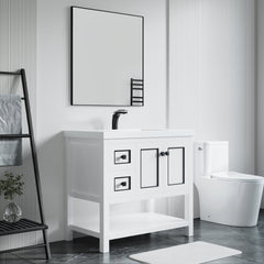 Dowell 36" Freestanding Bathroom Vanity with Single Basin - Two Soft-Close Doors, One Soft-Close Drawer, One Shelf - 036 36 Series