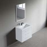 Dowell 30" Wall-Mounted/Floating Bathroom Vanity with Single Basin - Two Soft-Close Drawers - 041 30 Series
