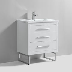 Dowell 30" Wall-Mounted/Floating Bathroom Vanity with Single Basin - Two Soft-Close Drawers - 041 30 Series