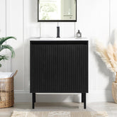 Dowell 36 Inch Bathroom Vanity with Sink Combo,Freestanding Bathroom Sink Cabinet with Ceramic Basin 2 Soft Closing Doors Wood Sink Vanity,Adjustable Shelves - 042 36 Series