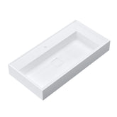 Dowell Wall Mounted Bathroom Sink Rectangular Bowl Stone Resin Sink Luxury ADA Compliant Sink Non-overflow & Single Faucet Hole Floating Sink Perfect for Every Bathroom - 070 3618 Series