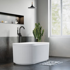 Dowell 59" Freestanding Fluted Acrylic Oval Bathtub - 60 Gallon Capacity - 081 5930 Series