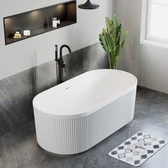 Dowell 67" Freestanding Fluted Acrylic Oval Bathtub - 70 Gallon Capacity - 081 6731 Series