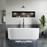 Dowell 67" Freestanding Fluted Acrylic Oval Bathtub - 70 Gallon Capacity - 081 6731 Series