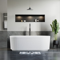 Dowell 67" Freestanding Fluted Acrylic Oval Bathtub - 70 Gallon Capacity - 081 6731 Series