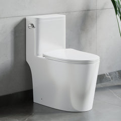 Dowell One-Piece Siphonic Flush Toilet - Soft-Close Seat, Standard Height, Skirted Design, White - 092 2816 Series