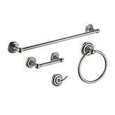 Dowell 4-Piece Bathroom Accessory Set- Rounded Design - Bath Towel Bar, Hand Towel Ring, Toilet Paper Holder, Towel/Robe Hook - 1003 41 Series