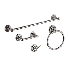 Dowell 4-Piece Bathroom Accessory Set- Rounded Design - Bath Towel Bar, Hand Towel Ring, Toilet Paper Holder, Towel/Robe Hook - 1003 41 Series