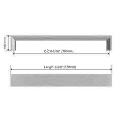 Dowell 6-5/8" Cabinet Pulls - Zinc Alloy, 6-5/16" Center-to-Center, 10 Pack - 3007 160 Series