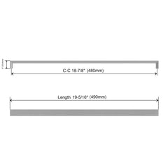 Dowell 19-5/16" Cabinet Pulls - Zinc Alloy, 18-7/8" Center-to-Center, 5 Pack - 3007 480 Series