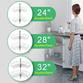 Dowell Lazy Susan - 24"/28"/32" 270 Degree/Kidney-Shaped, 2 Shelves, Kitchen Base Corner Cabinet Organizer, Chrome - 4001 270 Series