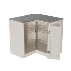 Dowell Lazy Susan - 24"/28"/32" 270 Degree/Kidney-Shaped, 2 Shelves, Kitchen Base Corner Cabinet Organizer, Chrome - 4001 270 Series