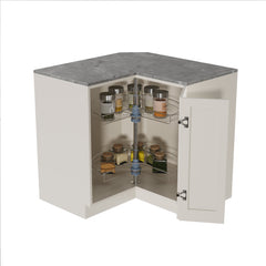 Dowell Lazy Susan - 24"/28"/32" 270 Degree/Kidney-Shaped, 2 Shelves, Kitchen Base Corner Cabinet Organizer, Chrome - 4001 270 Series