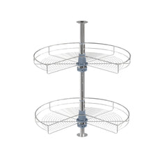 Dowell Lazy Susan - 24"/28"/32" 270 Degree/Kidney-Shaped, 2 Shelves, Kitchen Base Corner Cabinet Organizer, Chrome - 4001 270 Series