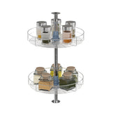 Dowell Lazy Susan - 18" Diameter/Round, 2 Shelves, Kitchen Wall Corner Cabinet Organizer, Chrome - 4001 360D Series