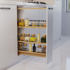 Dowell Base Filler Pullout Organizer with Adjustable Shelves - 3' Wide or 6" Wide, Wood - 4005 Series