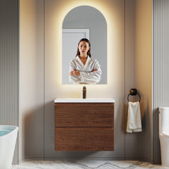 Dowell Arch Backlit Mirror, Touch Switch LED light,Wall-Mounted Vanity Mirror, Modern Sleek Frameless Design, Energy-Efficient LED Lighting - 5002 Series