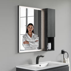 Dowell 9" Wall-Mounted Bathroom Cabinet, Soft-Close Door, Three Shelves