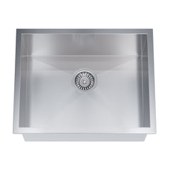 Dowell 23" L x 18" W Handcrafted Undermount Kitchen Sink 18 Gauge Stainless Steel 9" Depth Single Bowl With Grid Strainer