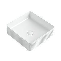 Dowell 6004 Modern Bathroom Design Fluted Square Ceramic Vessel Sink