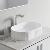 Dowell 6004 Modern Bathroom Design Fluted Oval Ceramic Vessel Sink