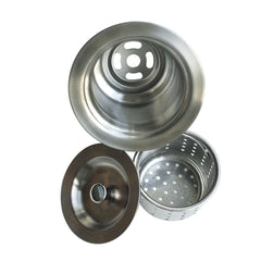 Dowell 3-1/2" Kitchen Sink Drain Assembly with Strainer Basket and Stopper - Stainless Steel - 6011 01 Series