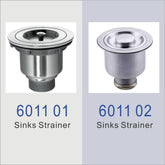 Dowell 4-1/2" dia. Kitchen Sink Drain Assembly with Strainer Basket and Stopper - Stainless Steel - 6011 Series