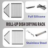 Dowell Over the Sink Roll-Up Dish Drying Rack, High-Quality, Foldable Tube Design, Space Saving Sink Organizer, Sturdy, Easy to Clean, Stylish Look