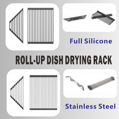 Dowell Over the Sink Roll-Up Dish Drying Rack, High-Quality, Foldable Tube Design, Space Saving Sink Organizer, Sturdy, Easy to Clean, Stylish Look