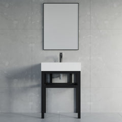 Dowell 24" Bathroom Basin Stand Black Pedestal - 7003 Series